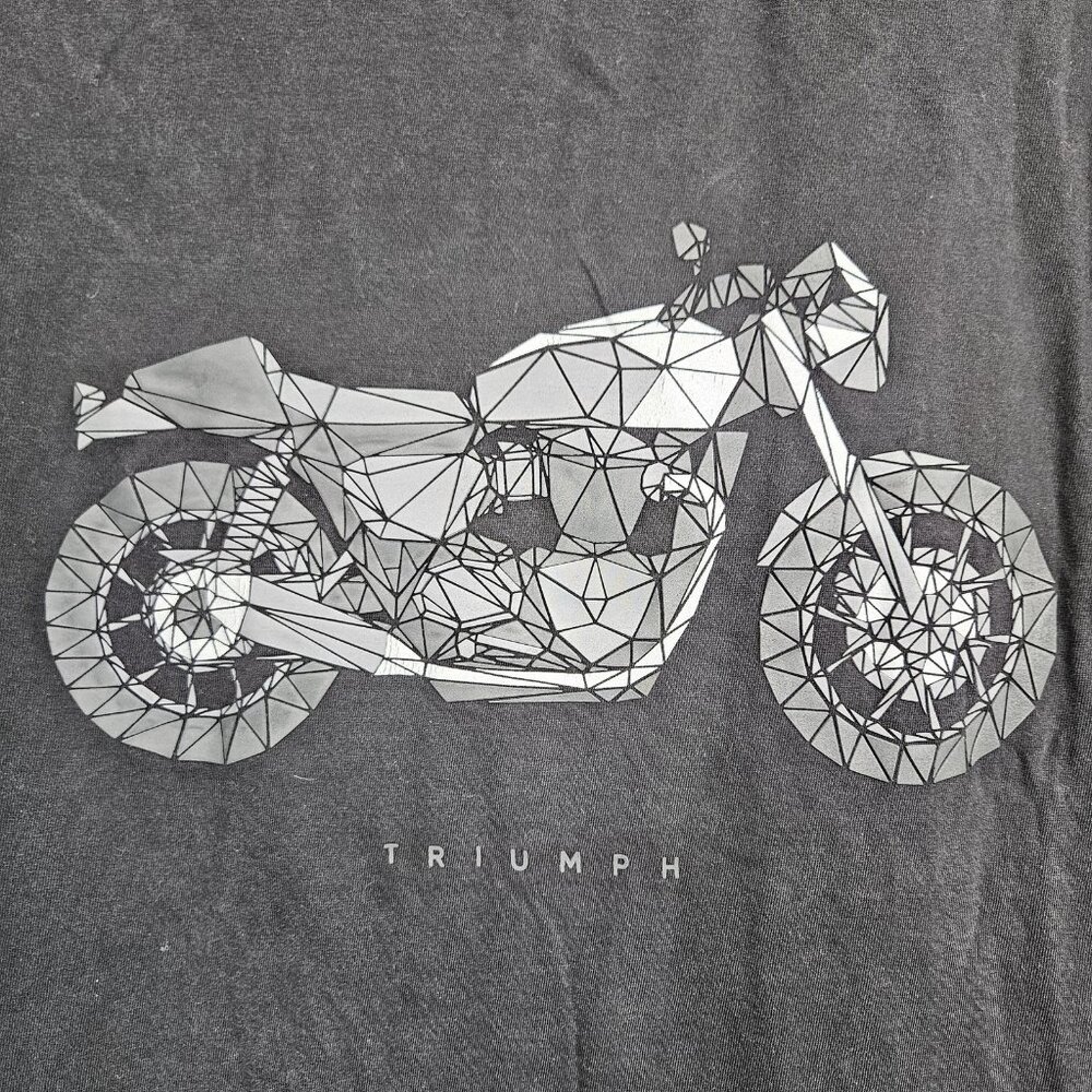 Triumph Shirt Mens Small Black Graphic Motorcycle Tee 100% Cotton Short Sleeve